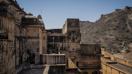 The architecture of Amber Palace near Jaipur in India