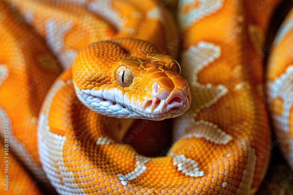 Poster a close-up view of a snake's open mouth, highlighting its features