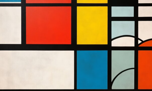 Delight in the simplicity and symmetry of De Stijl with a wallpaper thats a study in balance