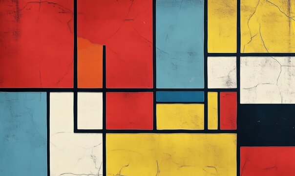Delight in the simplicity and symmetry of De Stijl with a wallpaper thats a study in balance