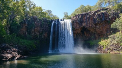 Waterfall in Australia's Tropical Rainforest