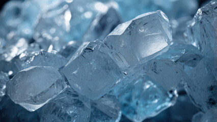 Obraz premium A detailed and high-resolution background of ice with visible cracks and bubbles. The ice should have a cool, blue tint, creating a frosty and wintery effect.