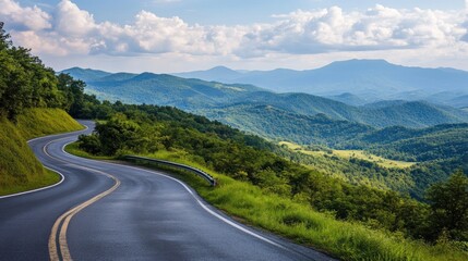 Fototapeta premium Winding Road Through Mountain Ranges