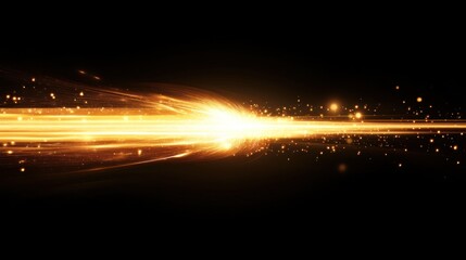 Golden Light Streak Across the Dark