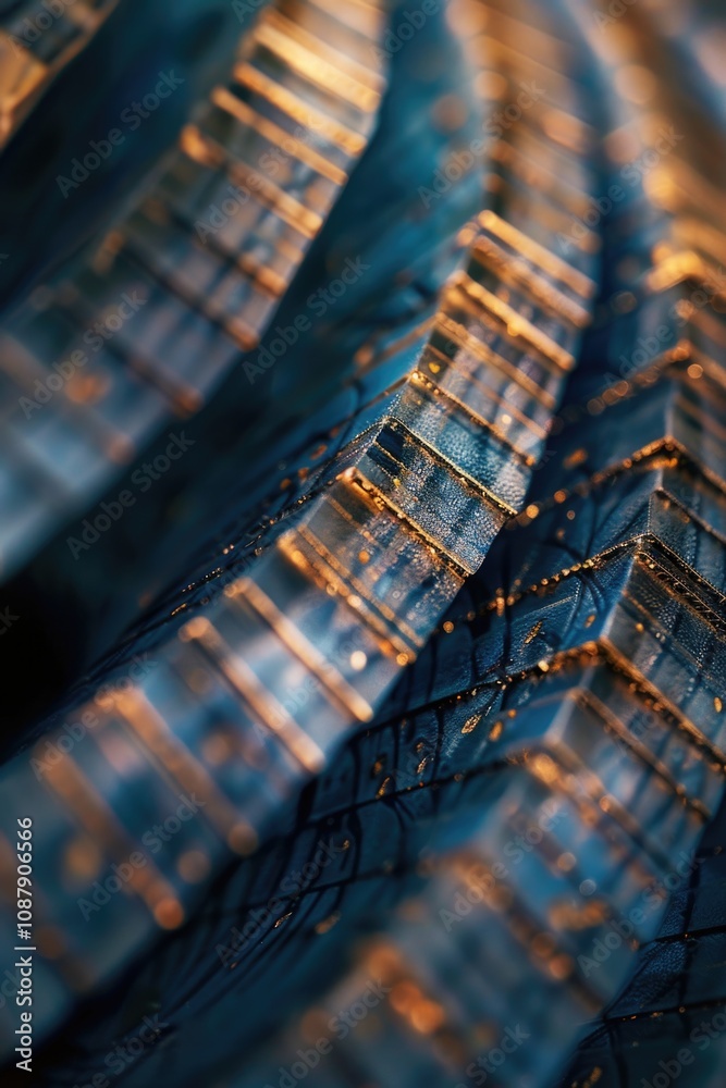 Poster Close-up view of a building's facade featuring multiple windows