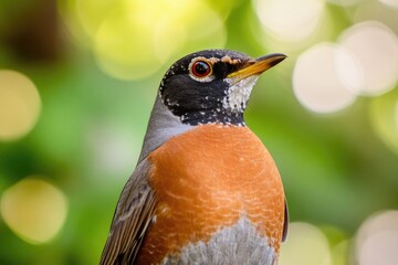 Fototapeta premium Close-up shot of a bird's face with blurred background
