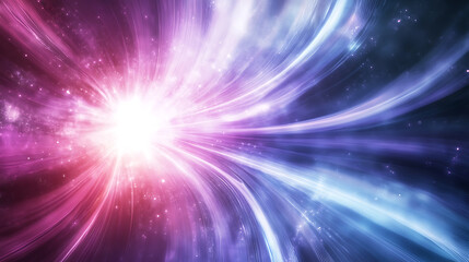 Fototapeta premium A purple and blue abstract background with radial lines representing data flow or an optical fiber explosion star