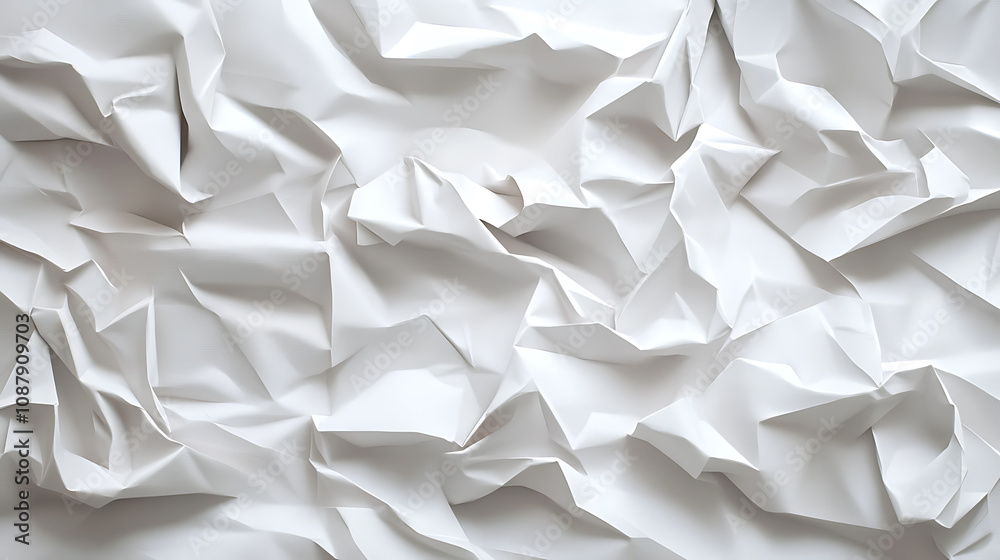 Poster White abstract texture in a 3D paper art style, versatile for use in various design projects like book covers and websites