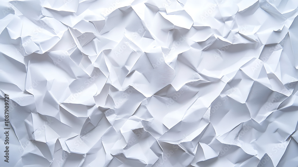 Poster White abstract texture in a 3D paper art style, versatile for use in various design projects like book covers and websites
