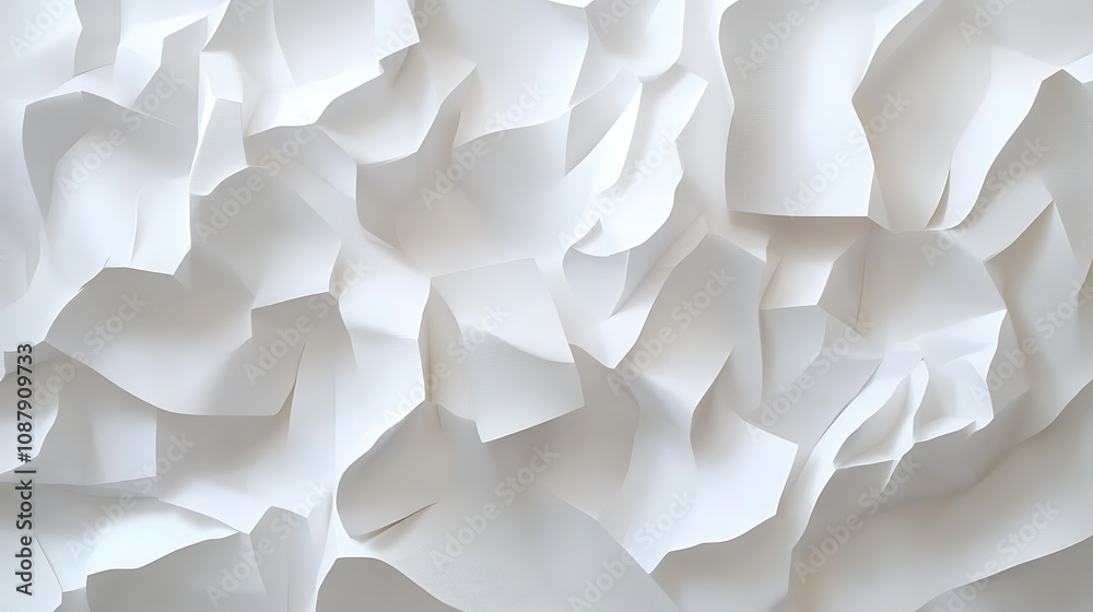 Aufkleber White abstract texture in a 3D paper art style, versatile for use in various design projects like book covers and websites