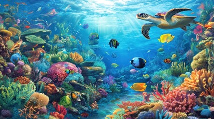 Fototapeta premium Colorful Underwater Paradise