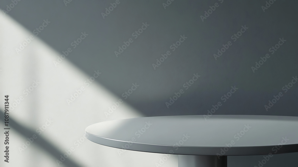 Aufkleber Abstract empty gray background with empty table top