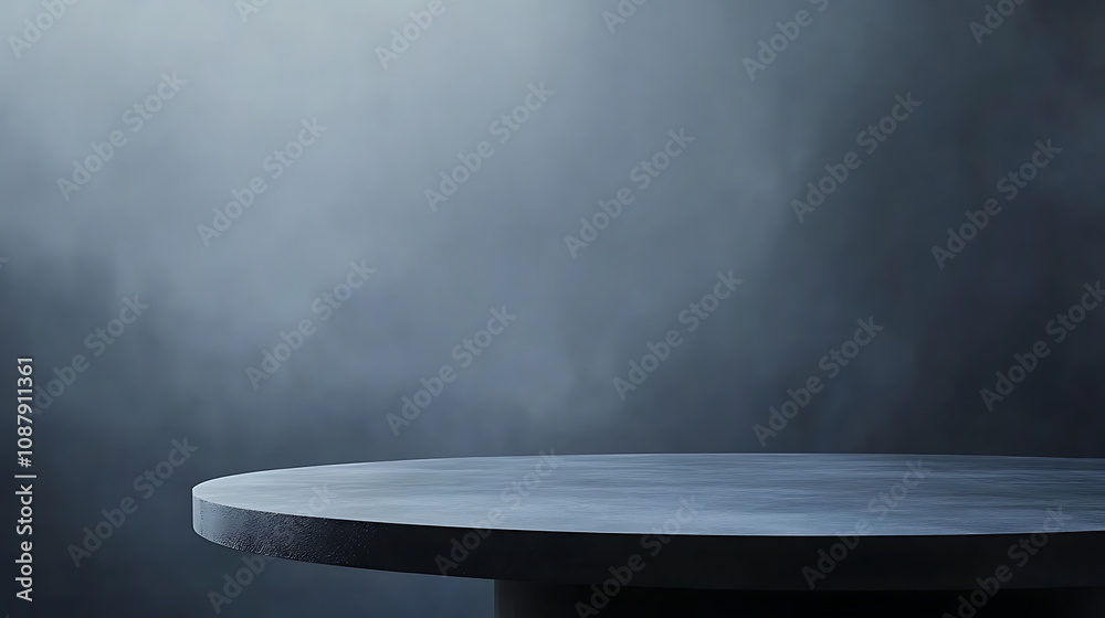 Poster Abstract empty gray background with empty table top