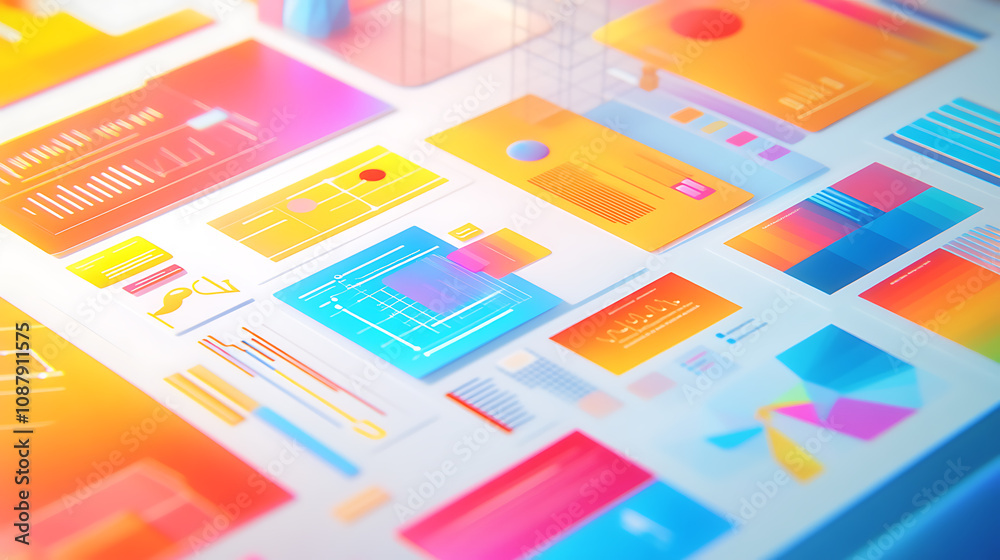 Leinwandbilder a vibrant graphic design concept showcasing digital marketing strategies and project management tool