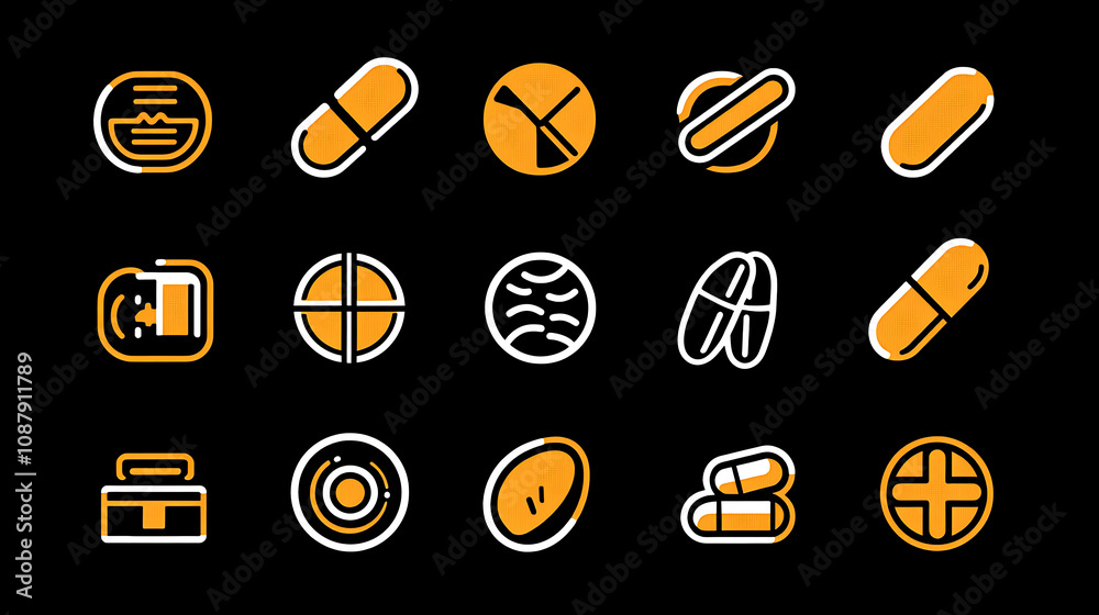 Leinwandbilder an outline style icon for web sites or mobile apps depicting supplements, this icon features a line 
