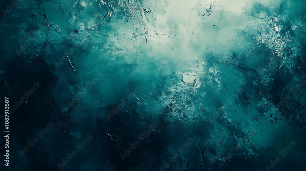 Aufkleber dark teal and black gradient background with grainy noise texture grungy abstract design