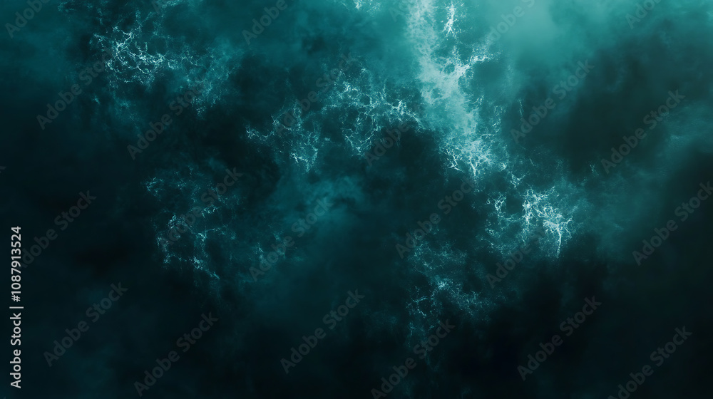 Leinwandbilder dark teal and black gradient background with grainy noise texture grungy abstract design