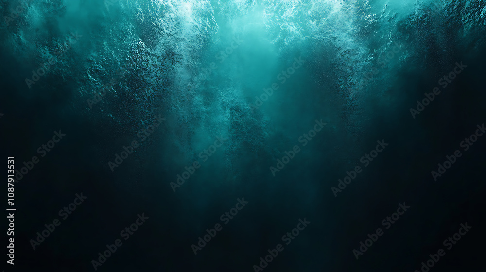 Leinwandbilder dark teal and black gradient background with grainy noise texture grungy abstract design