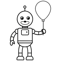 Obraz premium Robot character line art coloring page