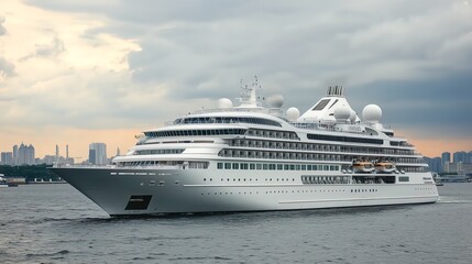 Luxury cruise ship in the ocean sea
