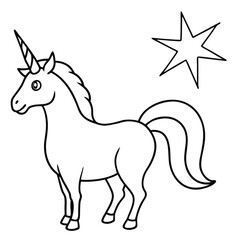 Obraz premium Unicorn line art for coloring page