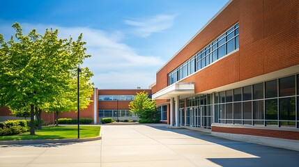 View architecture American school building exterior concept