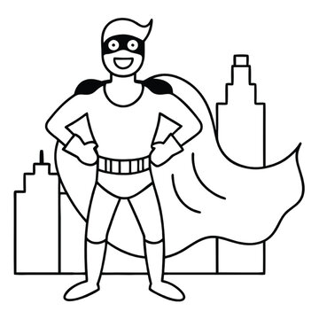recommend clip art: kids super hero line art