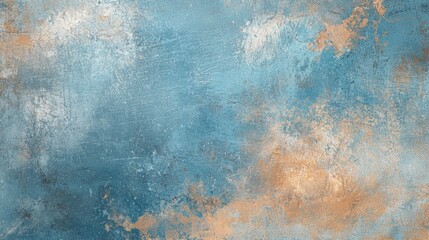 Blue and gold textured background creates vintage design, featuring a blend of colors and textures, suitable for various design projects