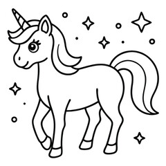 Obraz premium Unicorn doodle line art