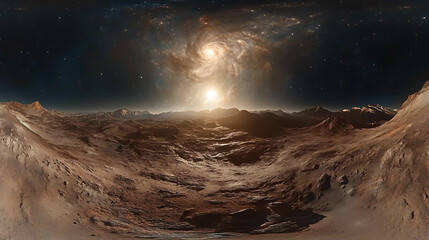 Naklejka premium 360 degree nebula panorama in deep space equirectangular hdri environment map