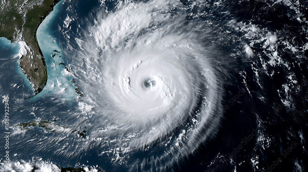 Aufkleber a super typhoon over the ocean is depicted as a severe tropical storm, emphasizing the intense dynam