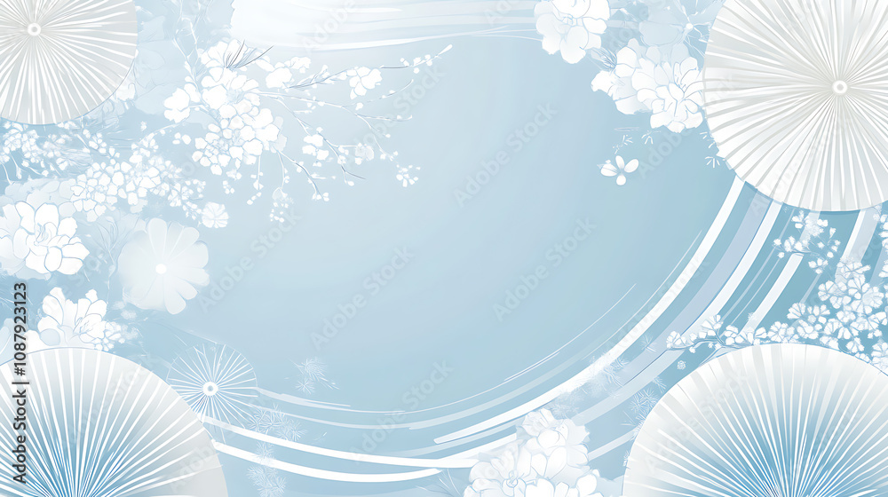 Poster A white circle with colorful gears and circuit board elements on a light blue background