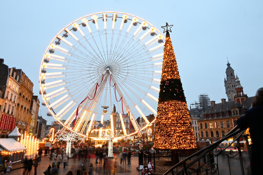 La Grande roue de Lille et son sapin de No&euml;l