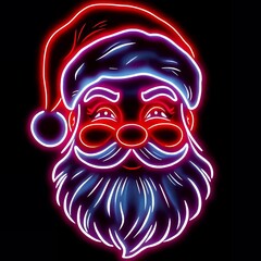 Neon lights SANTA CLAUS.