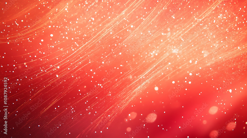 Aufkleber red background, starlight and light effect lines red color scheme, pink background with white stars