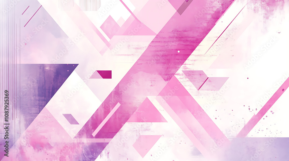 Poster abstract light purple and pink geometric background with triangles squares lines and stripes gradien