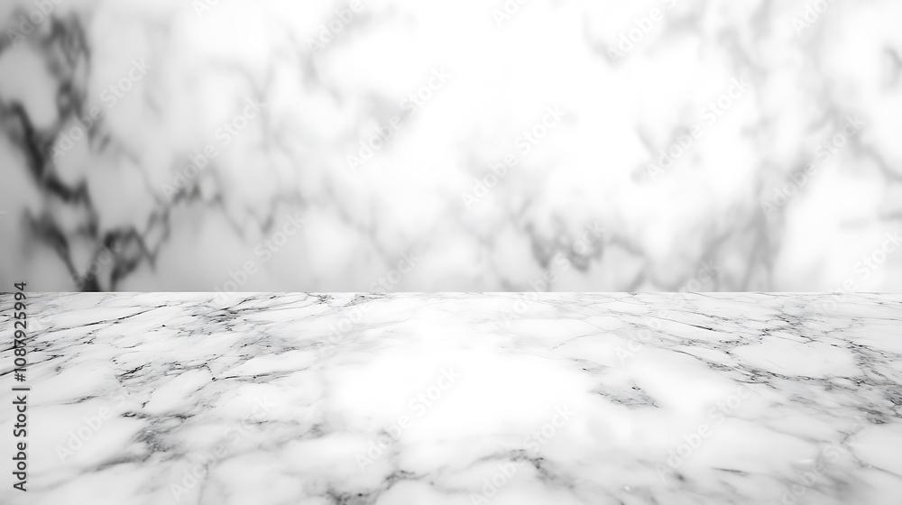 Aufkleber white stone marble table top and blurred abstract background from interior building banner backgroun