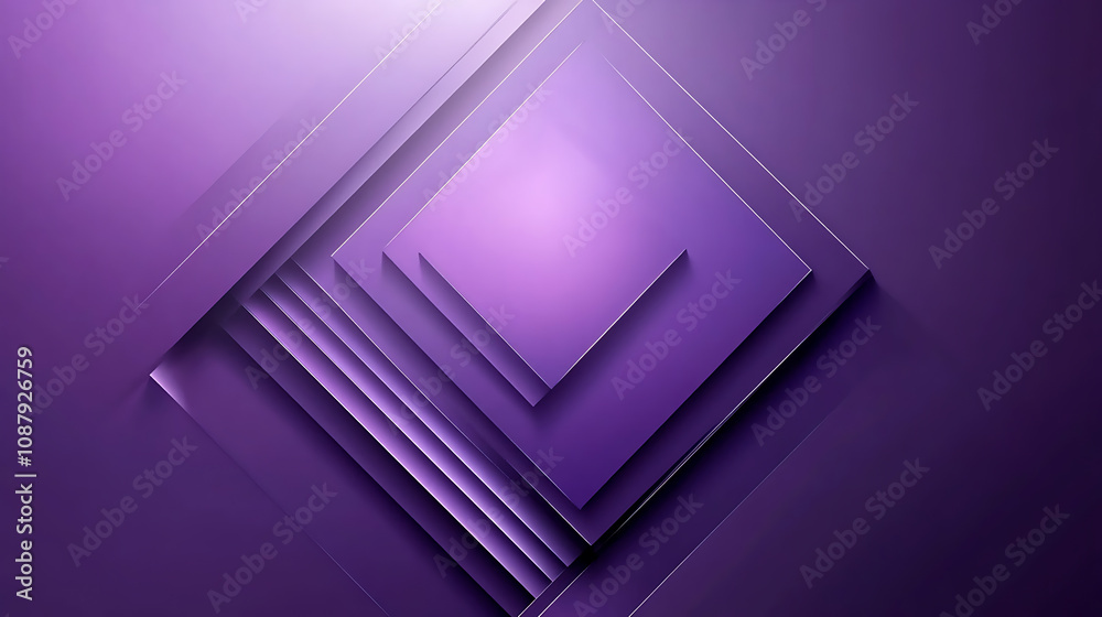 Poster abstract background with glowing purple stars and lines on blue gradient background