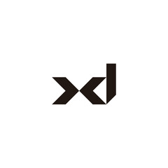 Letter xd knife geometric symbol simple logo vector