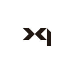 Letter x and q knife geometric symbol simple logo vector