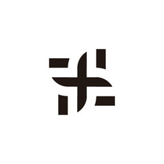 Plus, nature, squares geometric symbol simple logo vector