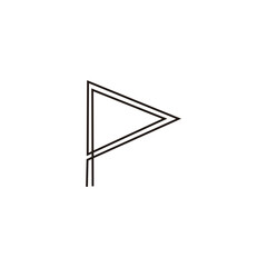 Letter P lines geometric symbol simple logo vector