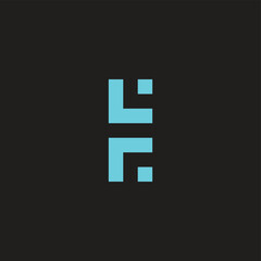 Obraz premium Letter L, r and E squares geometric symbol simple logo vector
