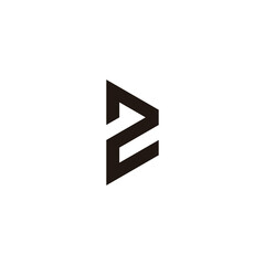 Obraz premium Number 2 shaped letter D modern geometric symbol simple logo vector