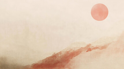 Fototapeta premium Simple japanese background, beige and pink color palette