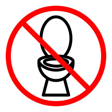 recommend clip art: No toilet sign. Restroom out of order. Editable stroke. Vector icon