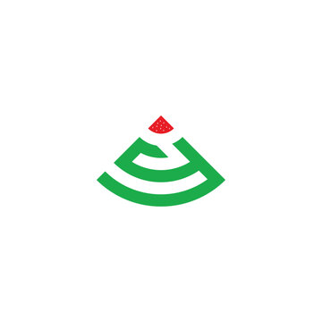 recommend clip art: Letter y watermelon geometric symbol simple logo vector