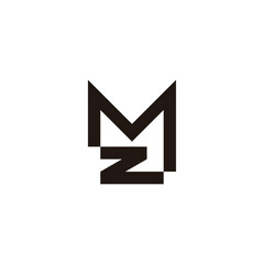 Fototapeta premium Letter M and z square geometric symbol simple logo vector