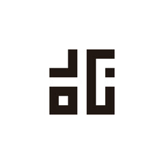 Letter J, o, G and F square geometric symbol simple logo vector