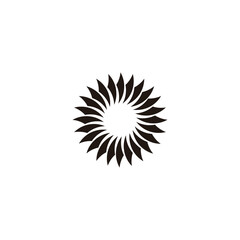 Knifes, round geometric symbol simple logo vector